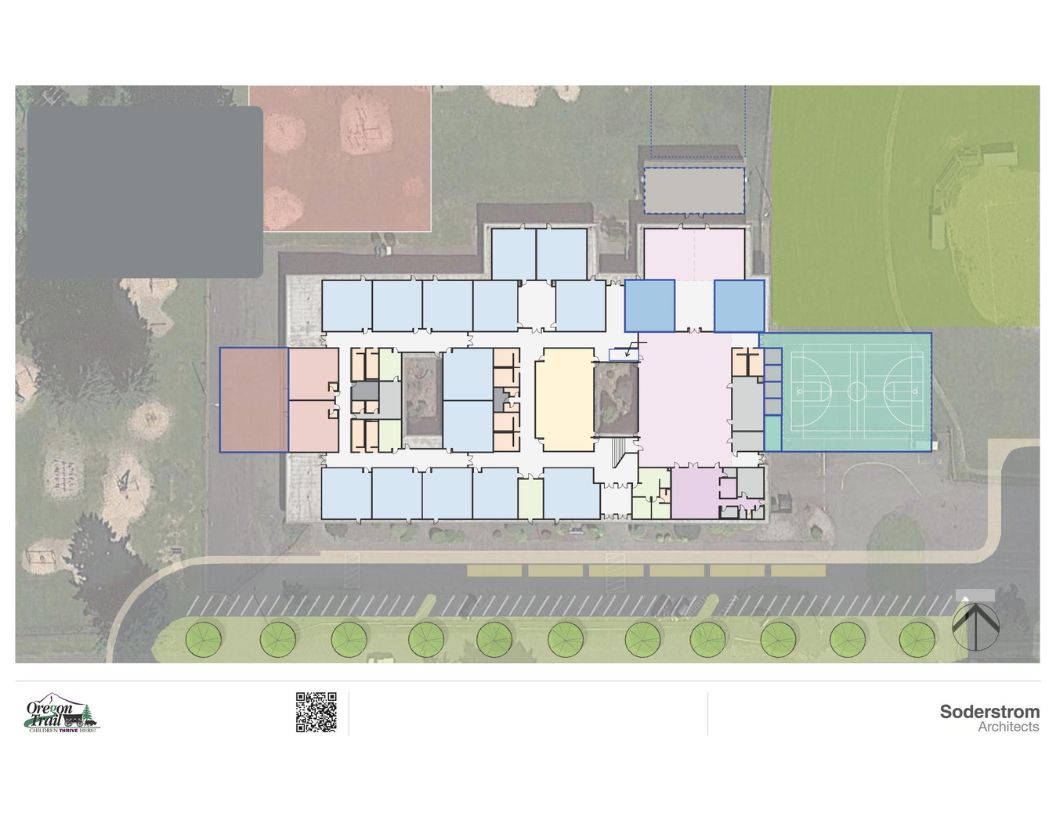 Naas floor plan featuring a new gymnasium, ADA improvements and upgrades to the playground.